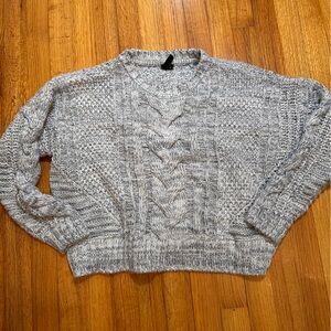 Women's Anthropologie Moon And Madison Cable Knit Crop Sweater Size L